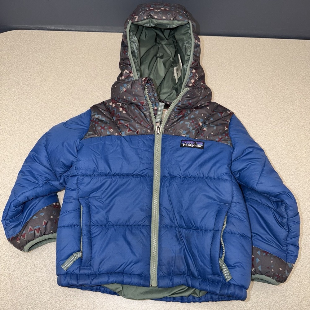 Patagonia‎ Toddler 2T Astropuff Hoody Superior Blue Puffer Full Zip Jacket